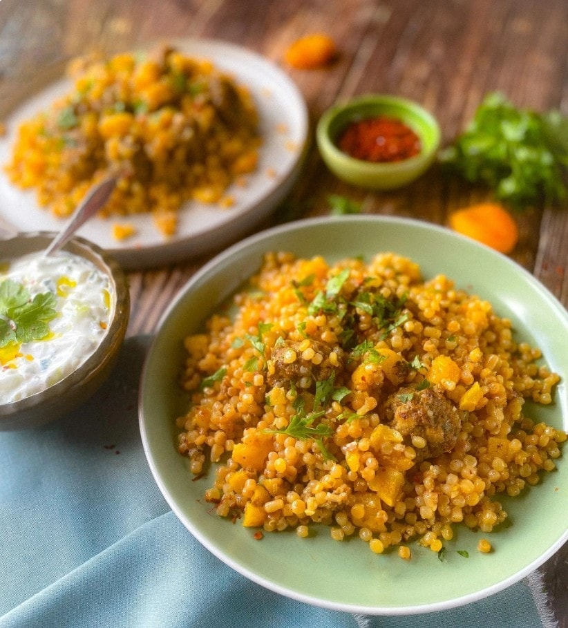 Moroccan Lamb Meatballs with Couscous & Tzatziki