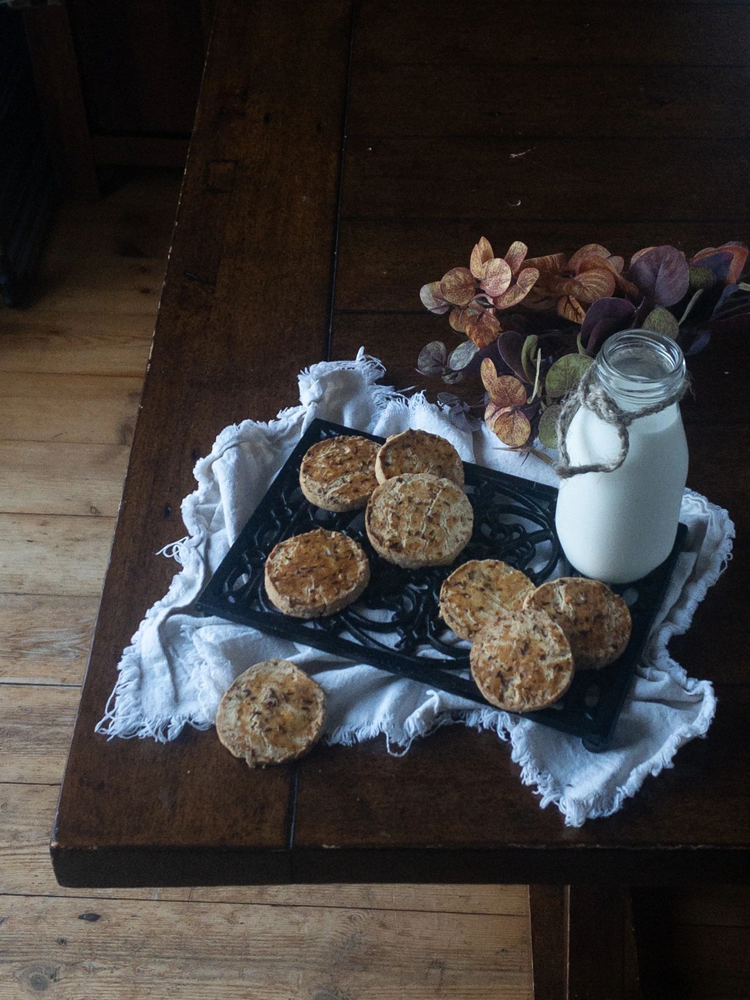 Savoury German Biscuits with Bacon, Onion, and Caraway
