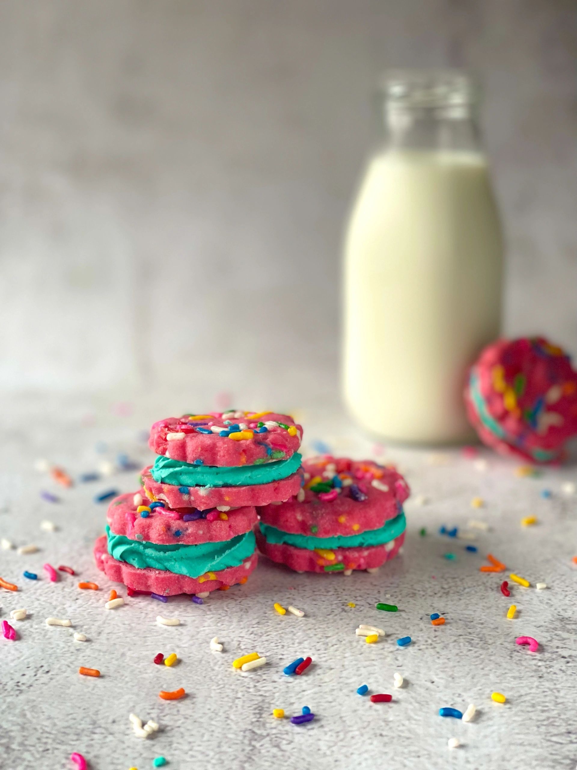 Sprinkled Joy: Funfetti Whipped Shortbread Sandwich Cookies
