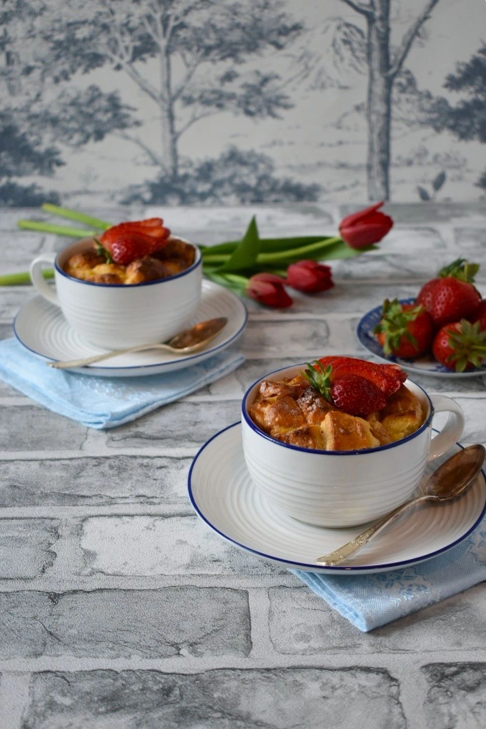 Romantic Doughnut Bread Pudding For Two!