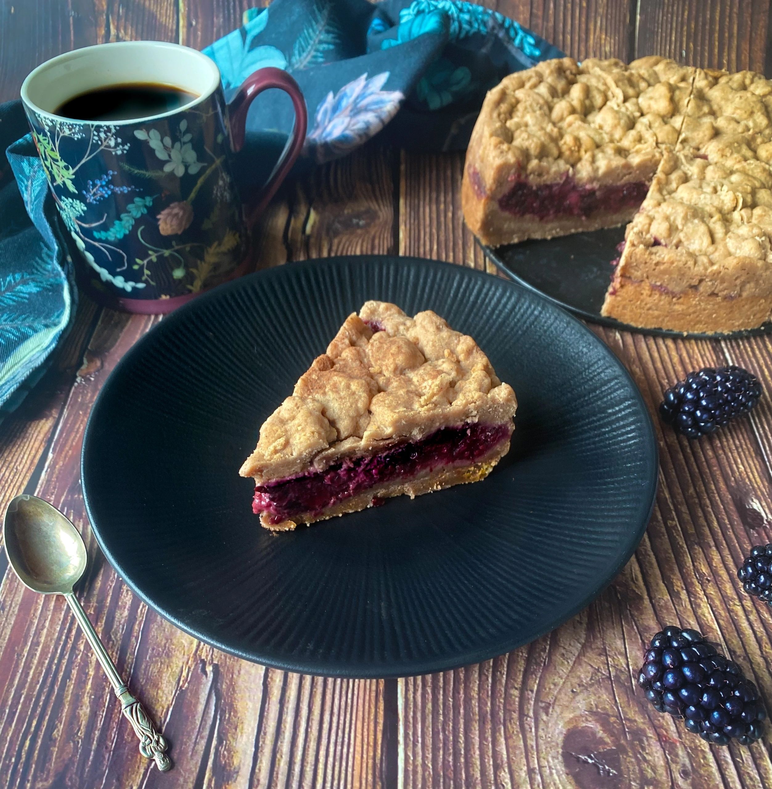 Chocolate Blackberry Shortbread Wedges