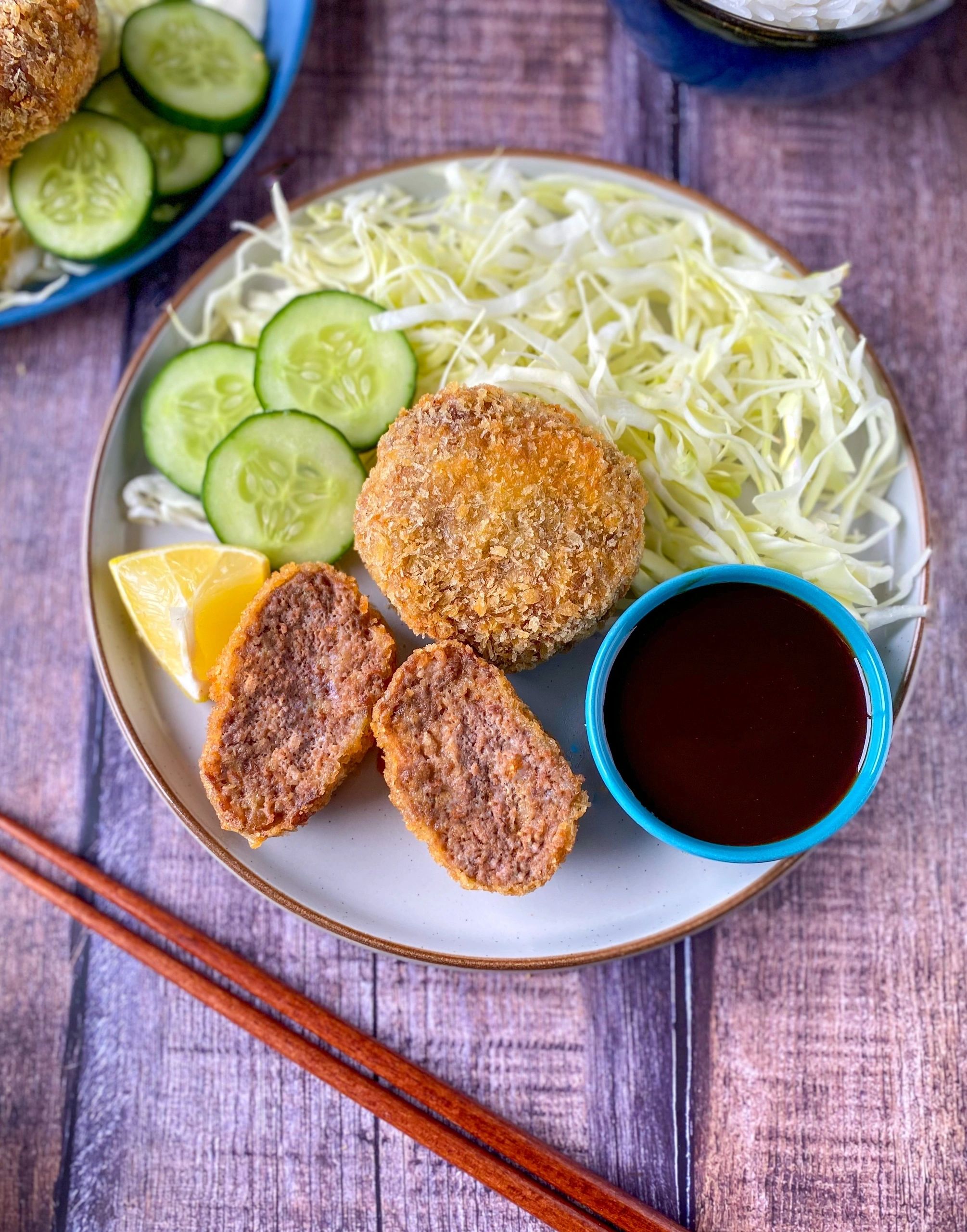 Japanese Menchi Katsu Recipe: Fried and Air-Fried Patties