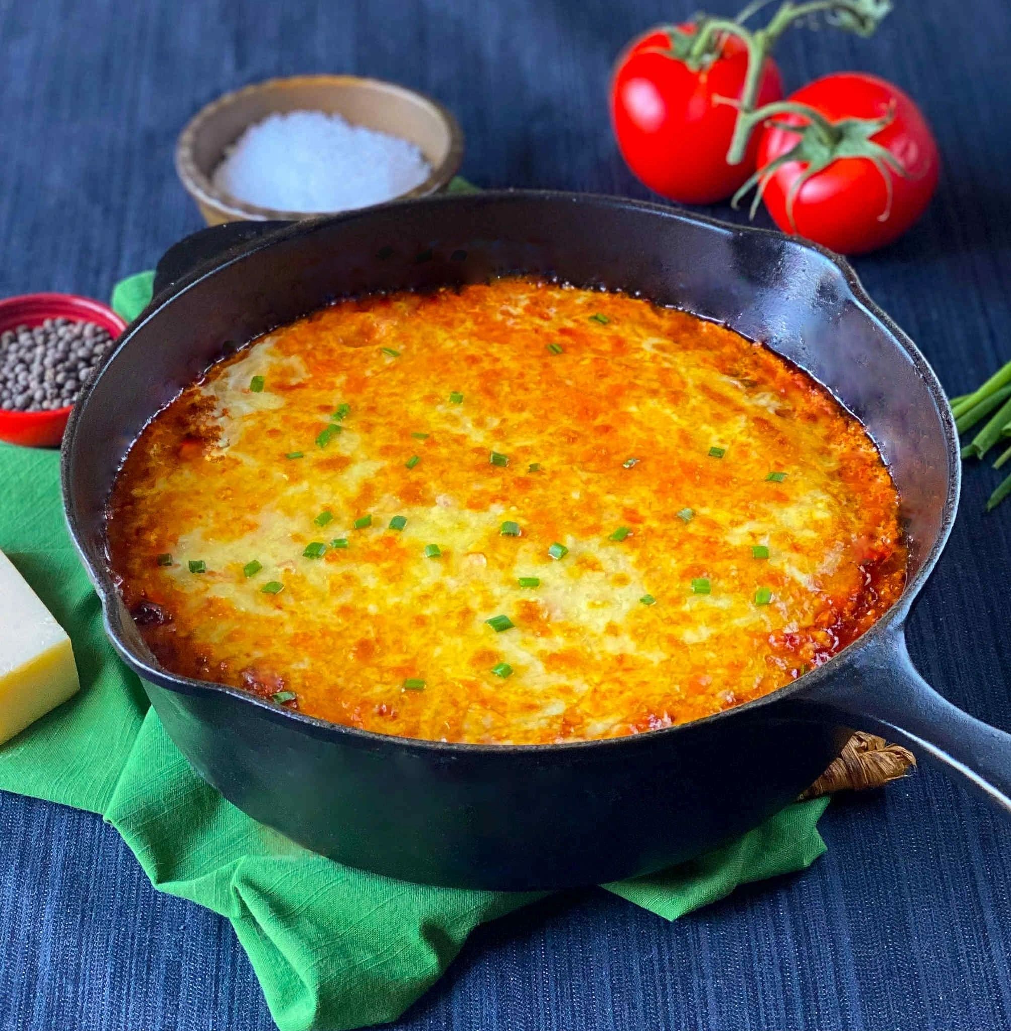 Easy Pizza Shakshuka Recipe -- Cheesy, Saucy & Delicious